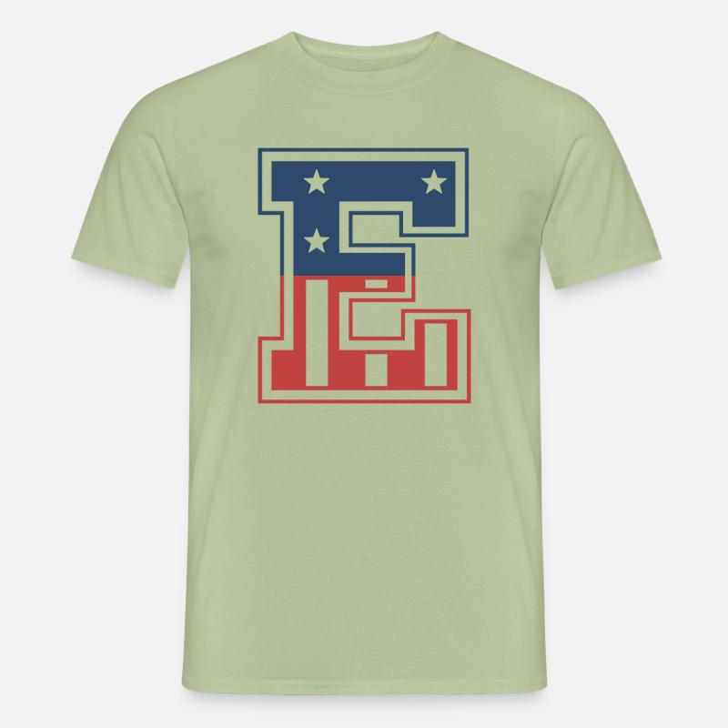 Buchstabe E USA - Männer T-Shirt - Sage