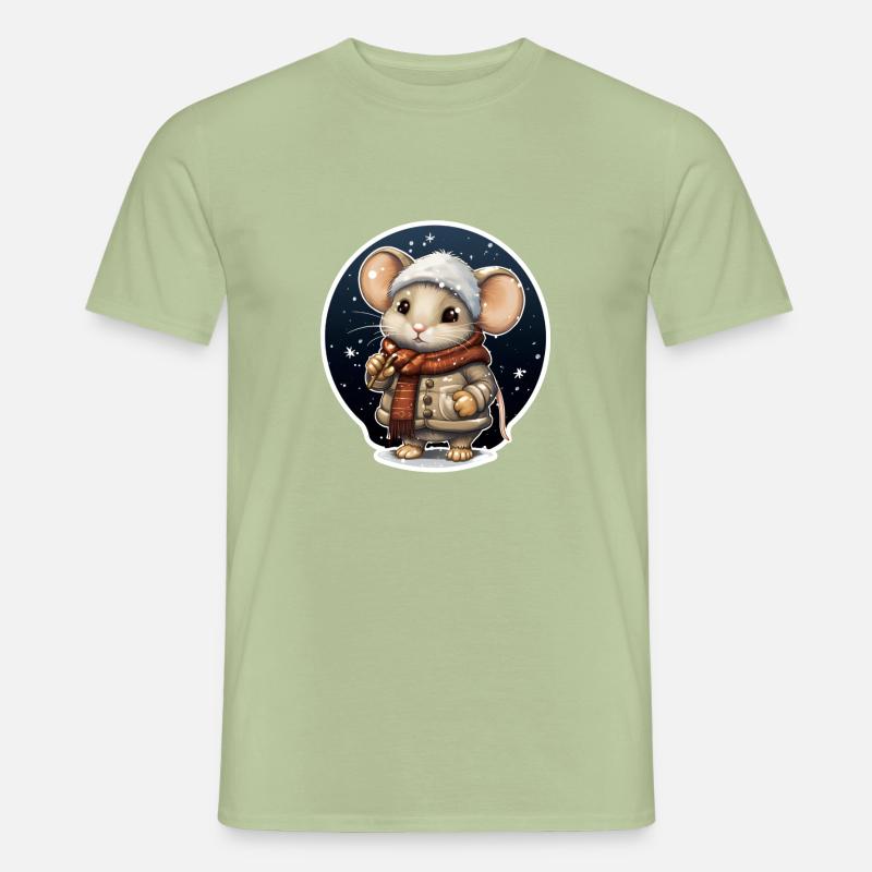 Wintermäuschen - Männer T-Shirt - Sage