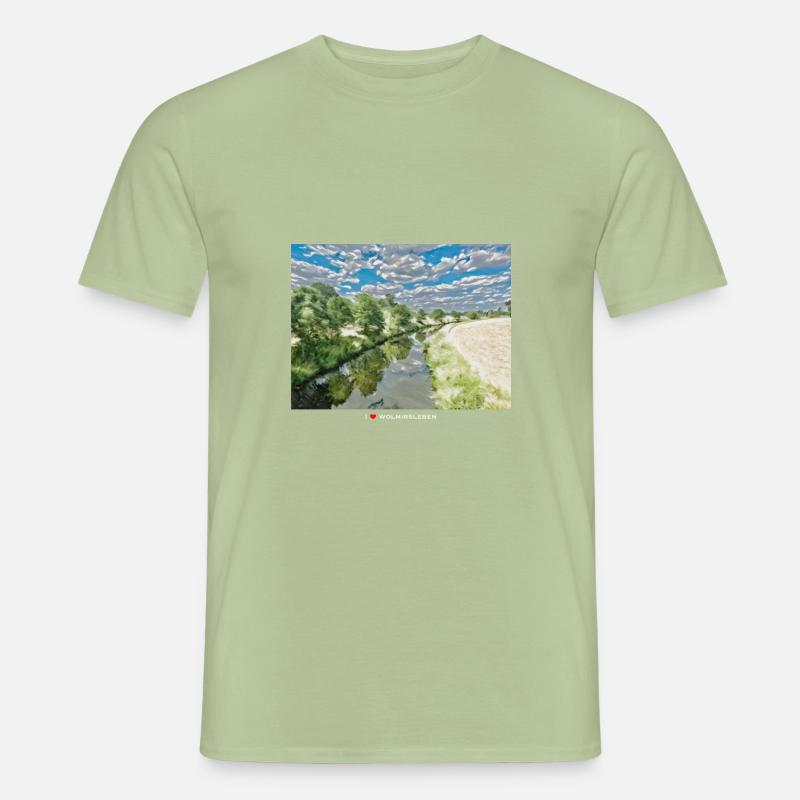 Bodeblick dunkler Stoff - Männer T-Shirt - Sage