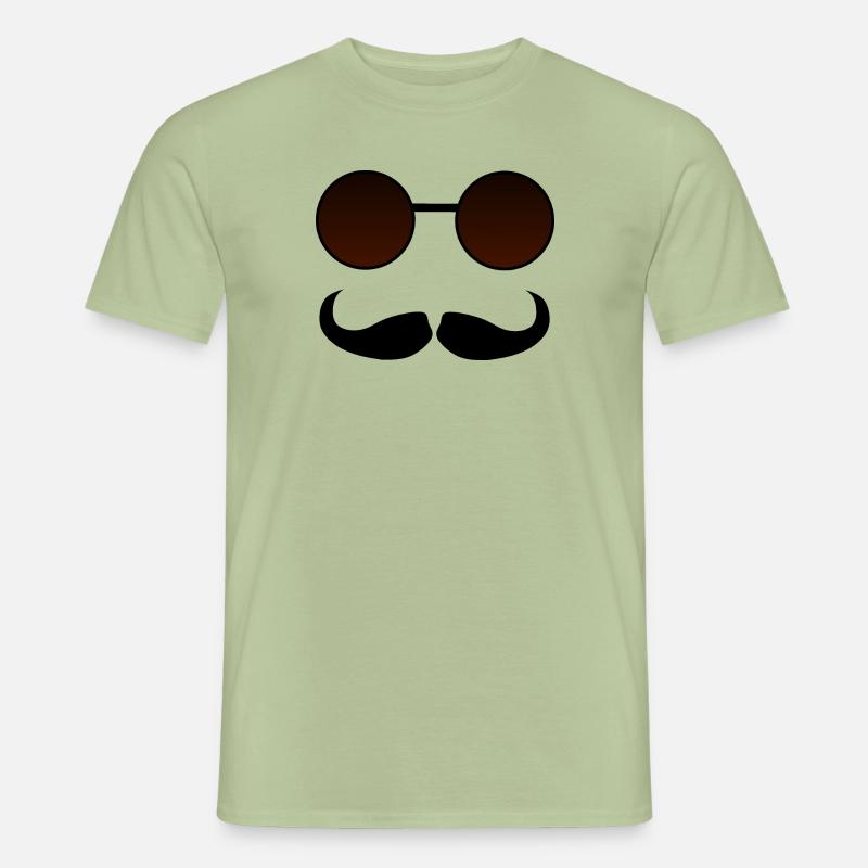 Hispter Schnurrbart und Brille - Männer T-Shirt - Sage
