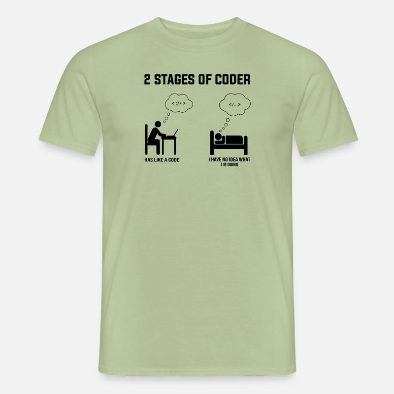 2 Stages Of Coder - Gift Idea Humor Code Coding Men’s T-shirt
