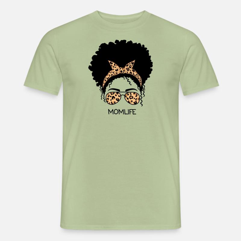 Afro Mama Leben Leopard - Männer T-Shirt - Sage