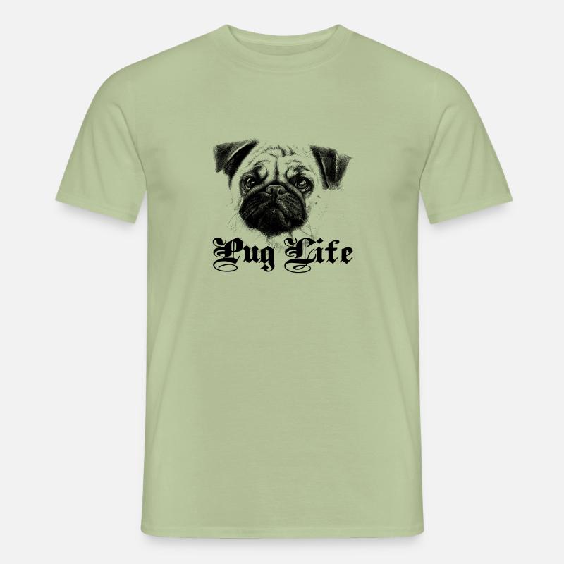 Mopsleben Schlepperleben Mopskopf Männer T-Shirt