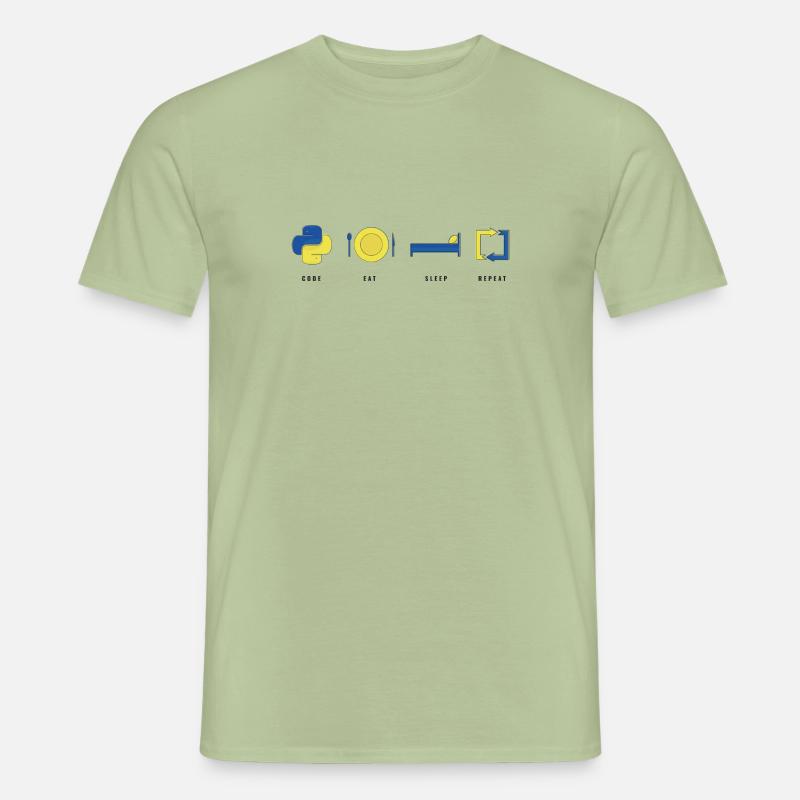 CODER PYTHON LIFE - Men’s T-shirt - sage