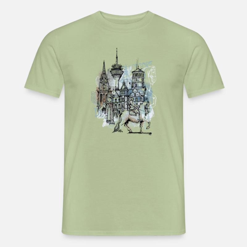 Düsseldorf Collage - Männer T-Shirt - Sage