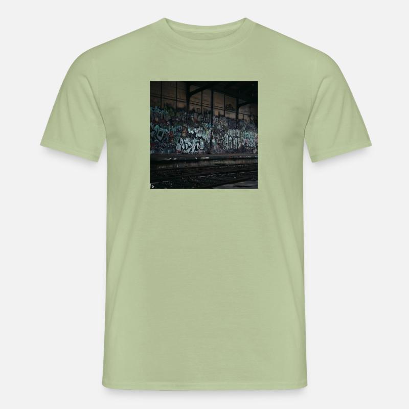 Conception de graffitis par KI - T-shirt homme - vert sauge