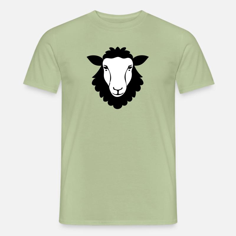 Cooles fluffiges Schaf im Comicstil - Männer T-Shirt - Sage