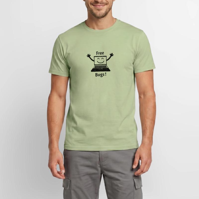 FREE BUGS! (computer, cuddle, hug, computer) Men’s T-shirt
