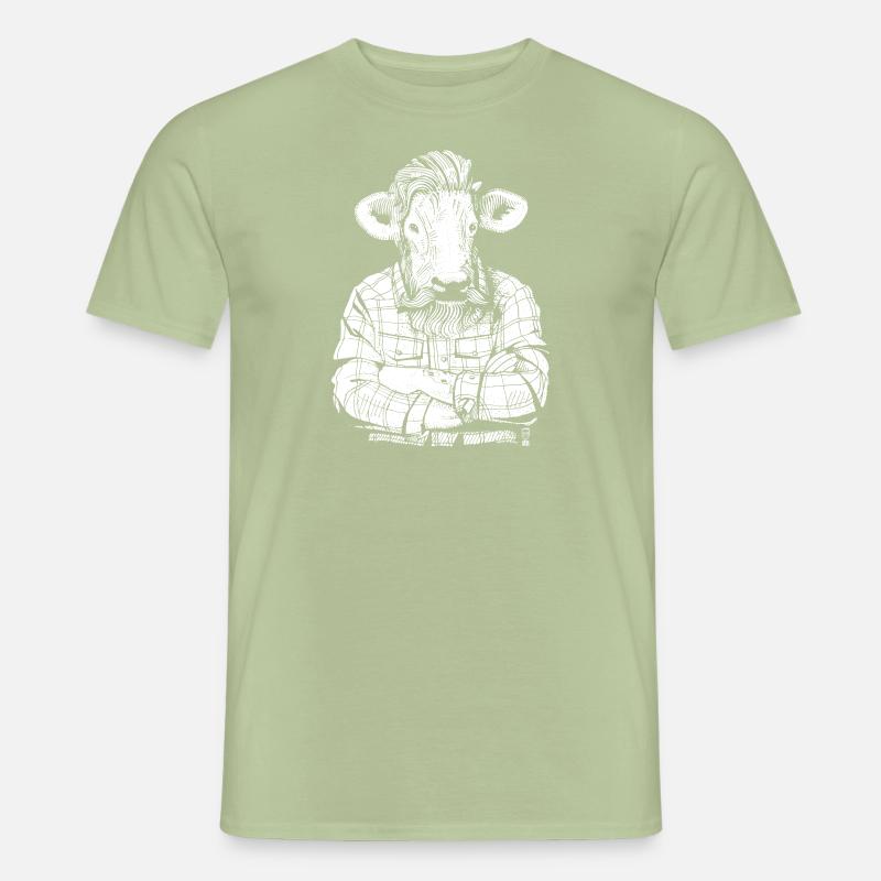 Mister Beef (white version) - Men’s T-shirt - sage