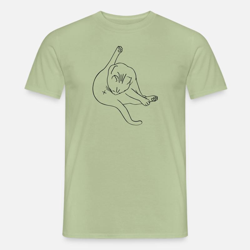 Leckende Katze Männer T-Shirt