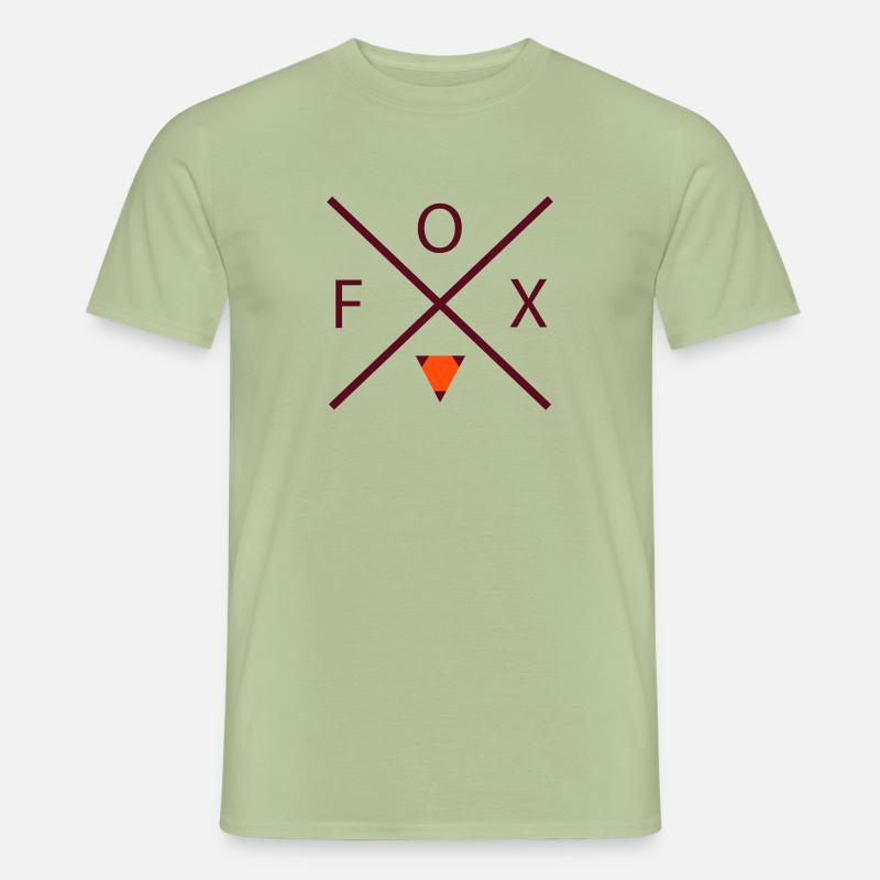 Fuchs mit Kreuz - Männer T-Shirt - Sage