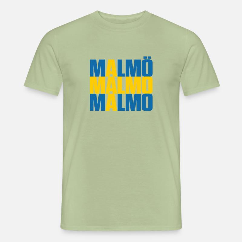 Malmö Suède Drapeau - T-shirt homme - vert sauge