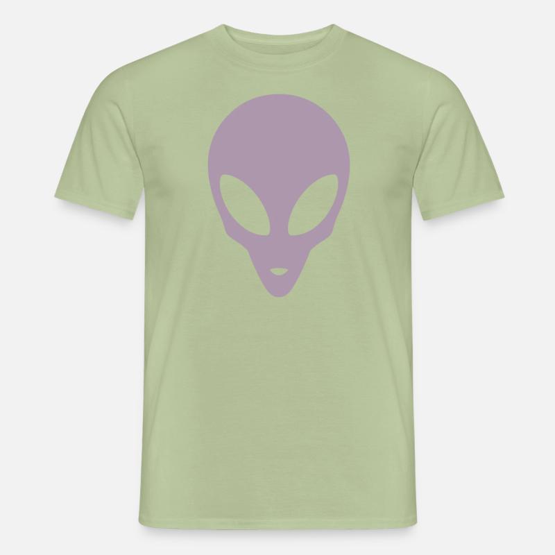 Silhouette eines Alienkopfes - Männer T-Shirt - Sage