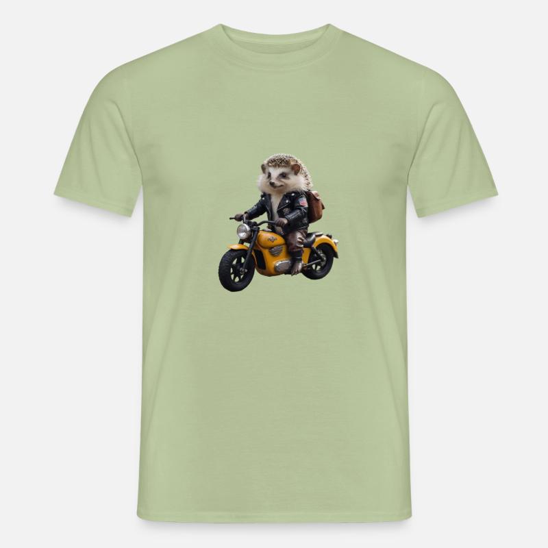 Biker-Igel - Männer T-Shirt - Sage