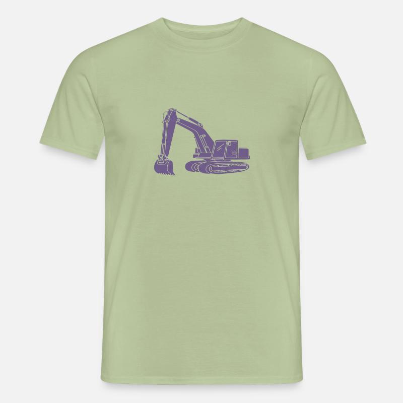 Baggerfahrer Silhouette - Baugeräteführer - Männer T-Shirt - Sage