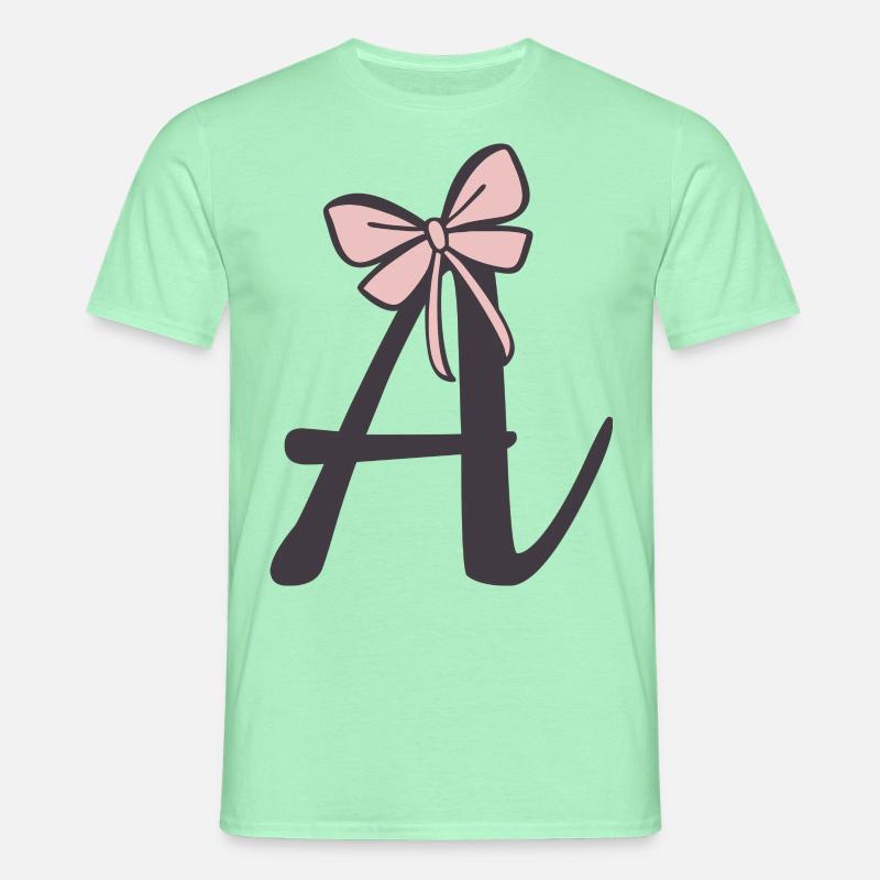 Anfangsbuchstabe A Schleifchen - Männer T-Shirt - Mintgrün
