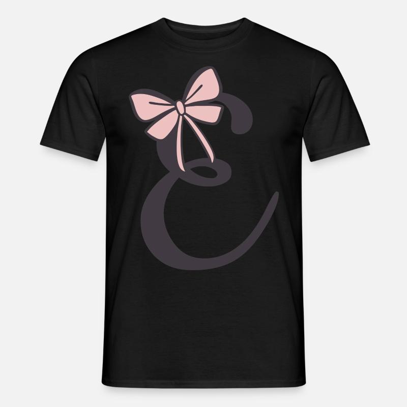 Ruban de la lettre initiale E T-shirt homme