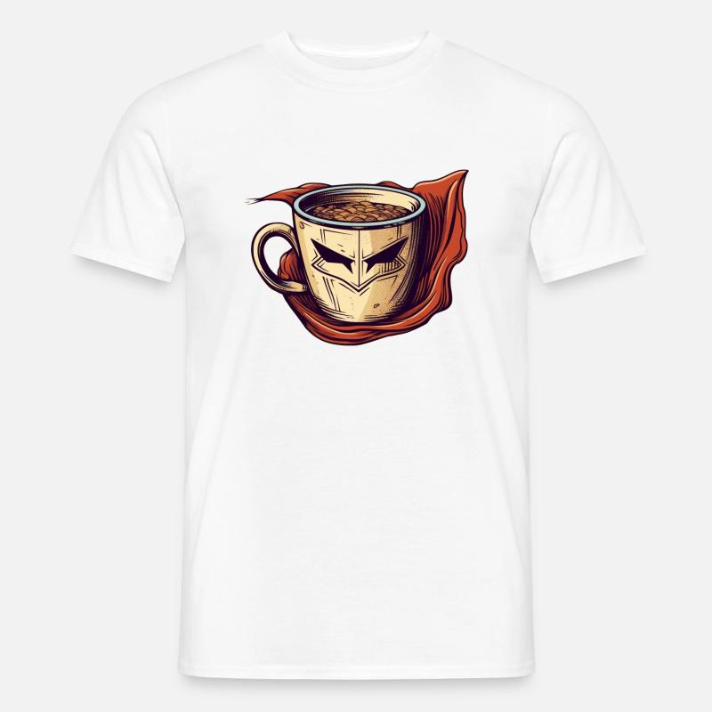 Le café et le cappuccino comme super-héros de la caféine T-shirt homme
