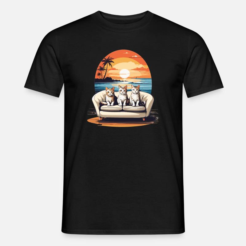 Chats au bord de la mer T-shirt homme