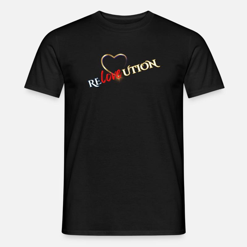 Liebevolution Herzrose Typo - Männer T-Shirt - undefined