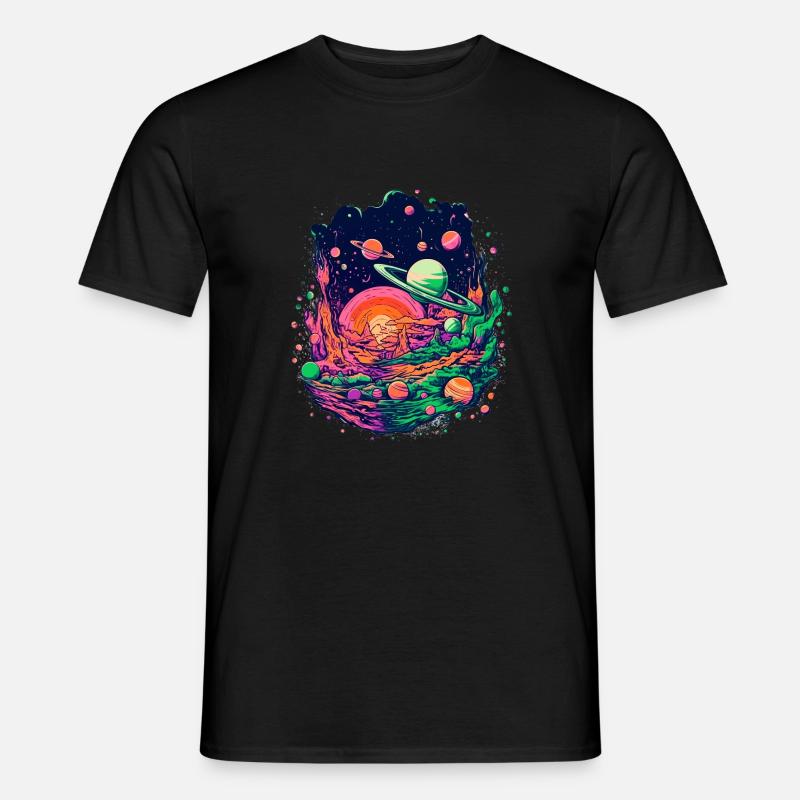 Mysterious solar system with planets Men’s T-shirt