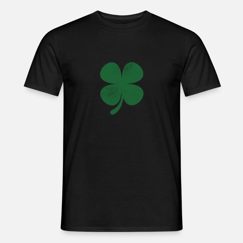 Distressed Green Four Leaf Clover Saint Patricks Men’s T-shirt