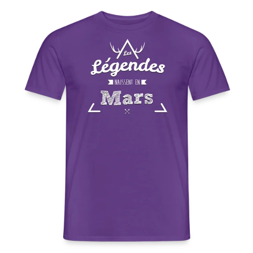 T-shirt Les Légendes naissent en Mars - Cadeau Anniversaire - T-shirt homme