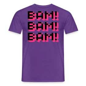 Maquette de T-shirt homme « Bam! Bam! Bam! Style Comique » à imprimer et personnaliser