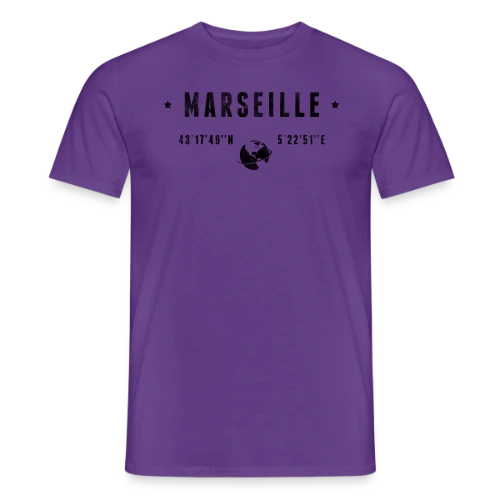Marseille Coordonnées Globe - T-shirt homme
