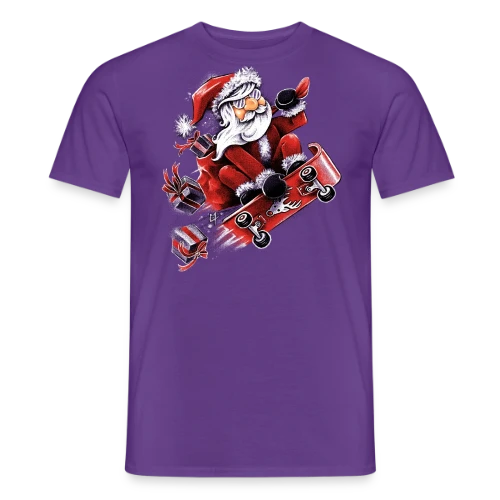 Père Noël Skateur Fou - T-shirt homme
