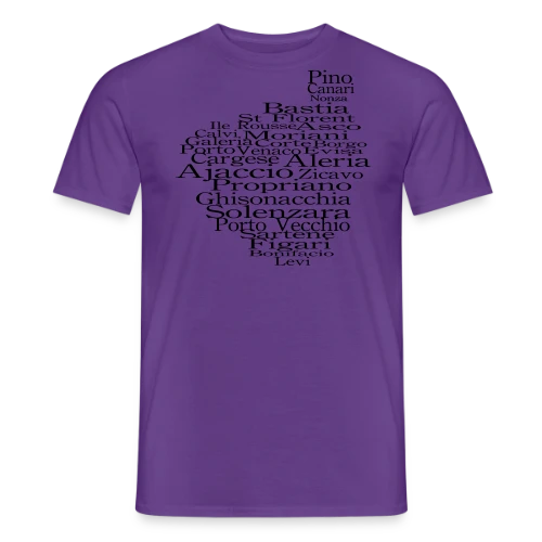 Carte Corse Villes Typographie - T-shirt homme