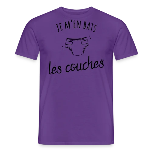 T-shirt Humour "Je M'en Bats Les Couches" - Idée Cadeau Drôle - T-shirt homme