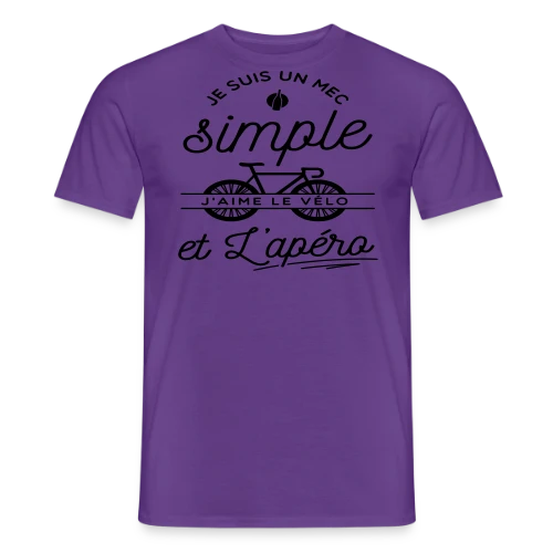 T-shirt "Mec Simple, Vélo & Apéro" - T-shirt homme