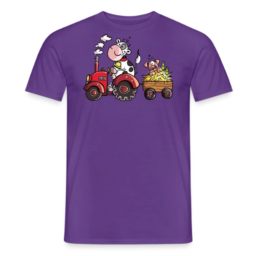 La Vache au Volant, le Cochon à Bord - T-shirt Agricole Fun - T-shirt homme
