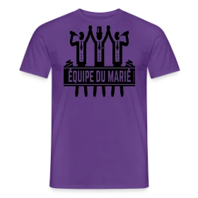 Maquette de T-shirt homme « T-shirt EVG Équipe du Marié : La Fête Inoubliable » à imprimer et personnaliser