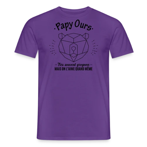 T-shirt Papy Ours Grognon, Adoré Malgré Tout - T-shirt homme