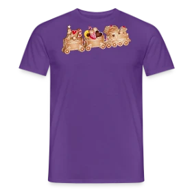 Maquette de T-shirt homme « Adorable Train de Pain d'Épices 3D pour Noël » à imprimer et personnaliser