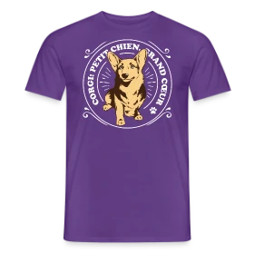 Maquette de T-shirt homme « Corgi: Petit Chien, Grand Cœur - Amour Canin » à imprimer et personnaliser