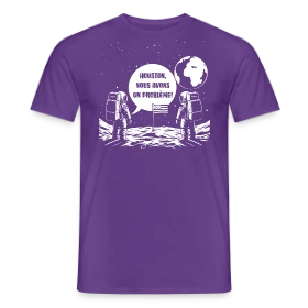 Maquette de T-shirt homme - Houston, Nous avons un Problème - Citation Spatiale à imprimer et personnaliser