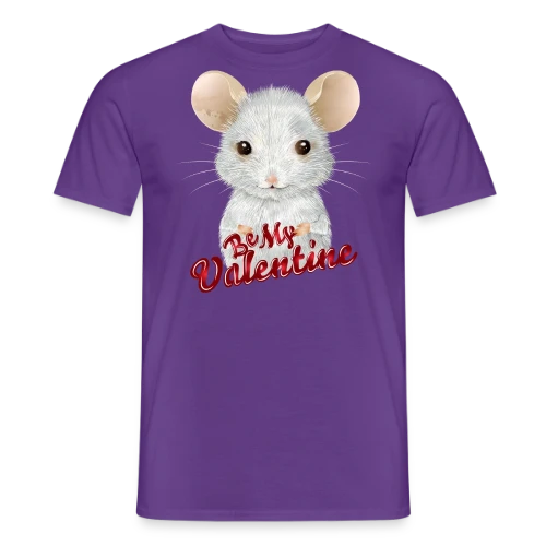 Adorable Souris Blanche de la Saint-Valentin - T-shirt homme