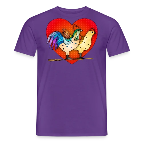 Duo Coq et Poule Champêtre - T-shirt homme