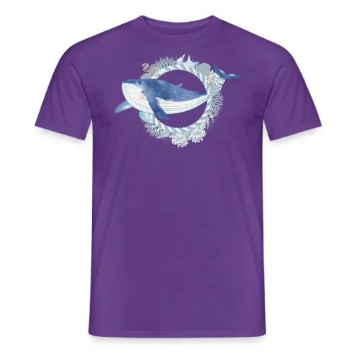 Baleine Bleue et Récif Corallien - Style Aquarelle - T-shirt homme
