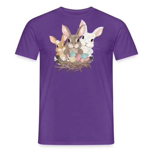 Famille de Lapins de Pâques Pastel Adorables - T-shirt homme