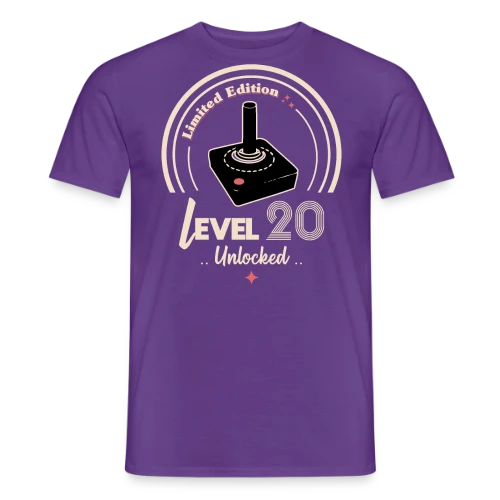 T-shirt Gaming "Niveau 20 Débloqué" - Rétro Anniversaire - T-shirt homme