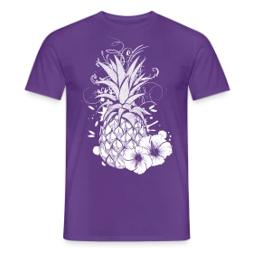 Maquette de T-shirt homme - Ananas Tropical Blanc Stylisé à imprimer et personnaliser