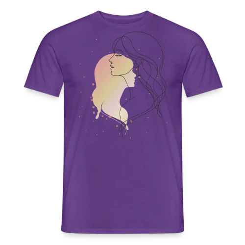 Portrait de Femme en Art Ligne - Élégance Minimaliste - T-shirt homme