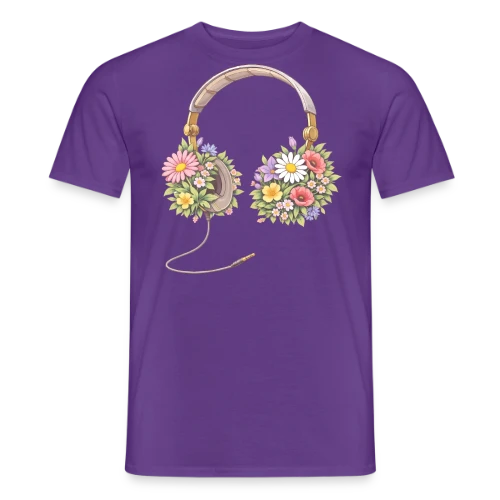 Casque Audio Fleuri - Harmonie Musicale et Naturelle - T-shirt homme