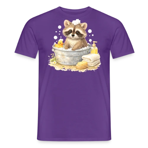 Bébé Raton Laveur dans le Bain - T-shirt homme