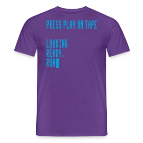 Maquette de T-shirt homme - Press Play on Tape - Ordinateur Rétro C64 à imprimer et personnaliser