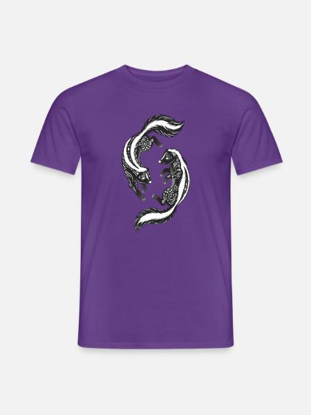 Mandala Stinktiere – Kunstvolle Ornamente - Männer T-Shirt - Lila